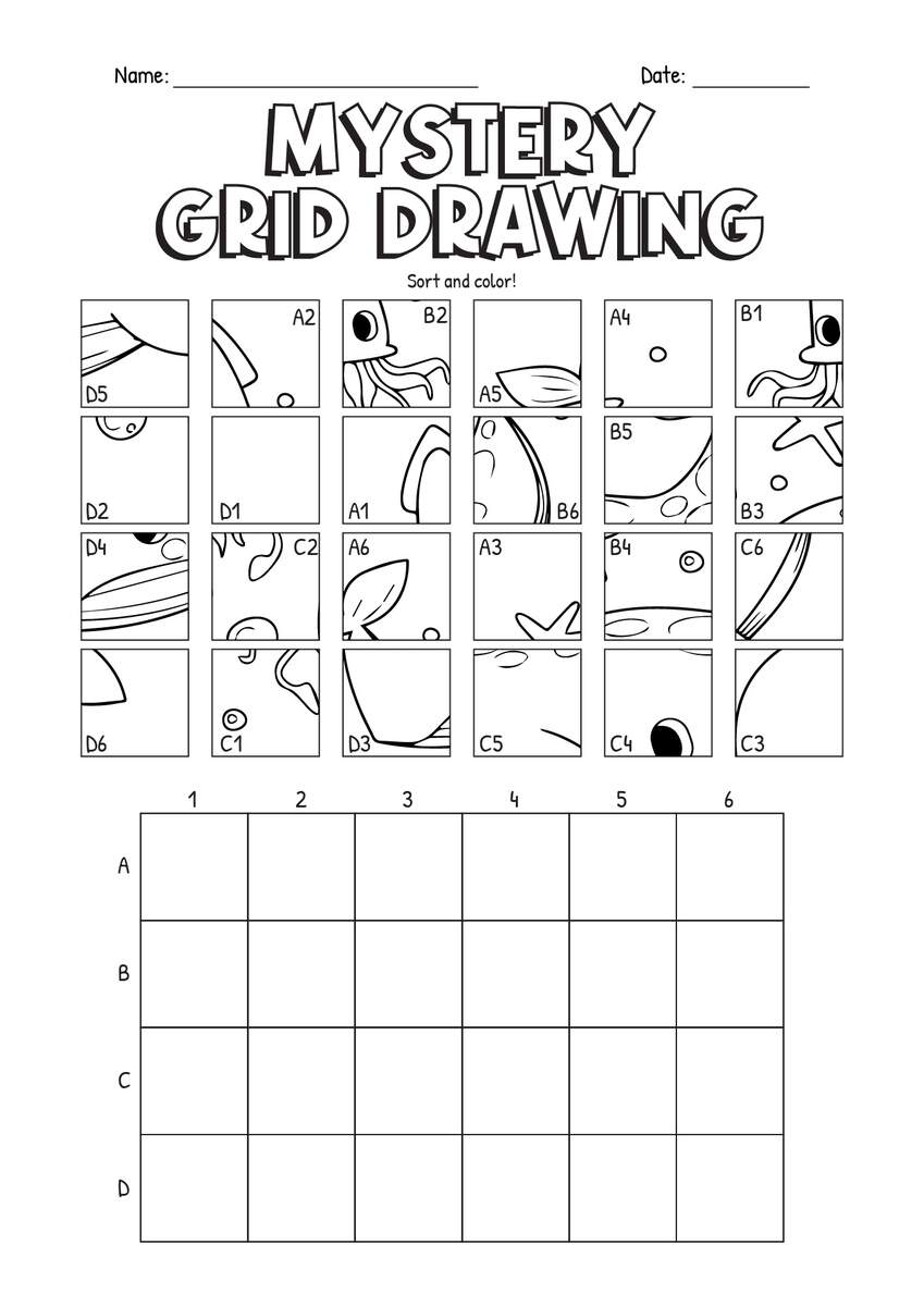 15 Printable Mystery Grid Drawing Worksheets Art Free PDF At Worksheeto