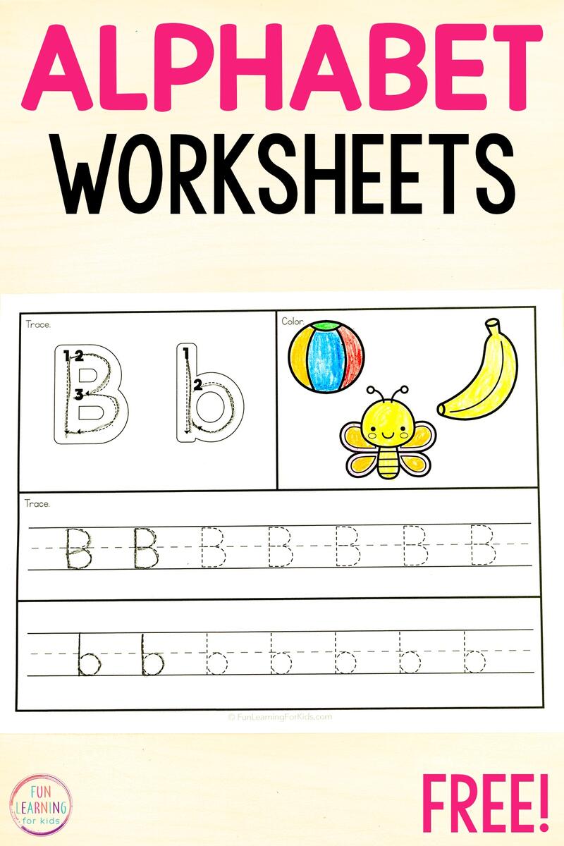 Alphabet Worksheets Tracing Letters Free Printable PDF