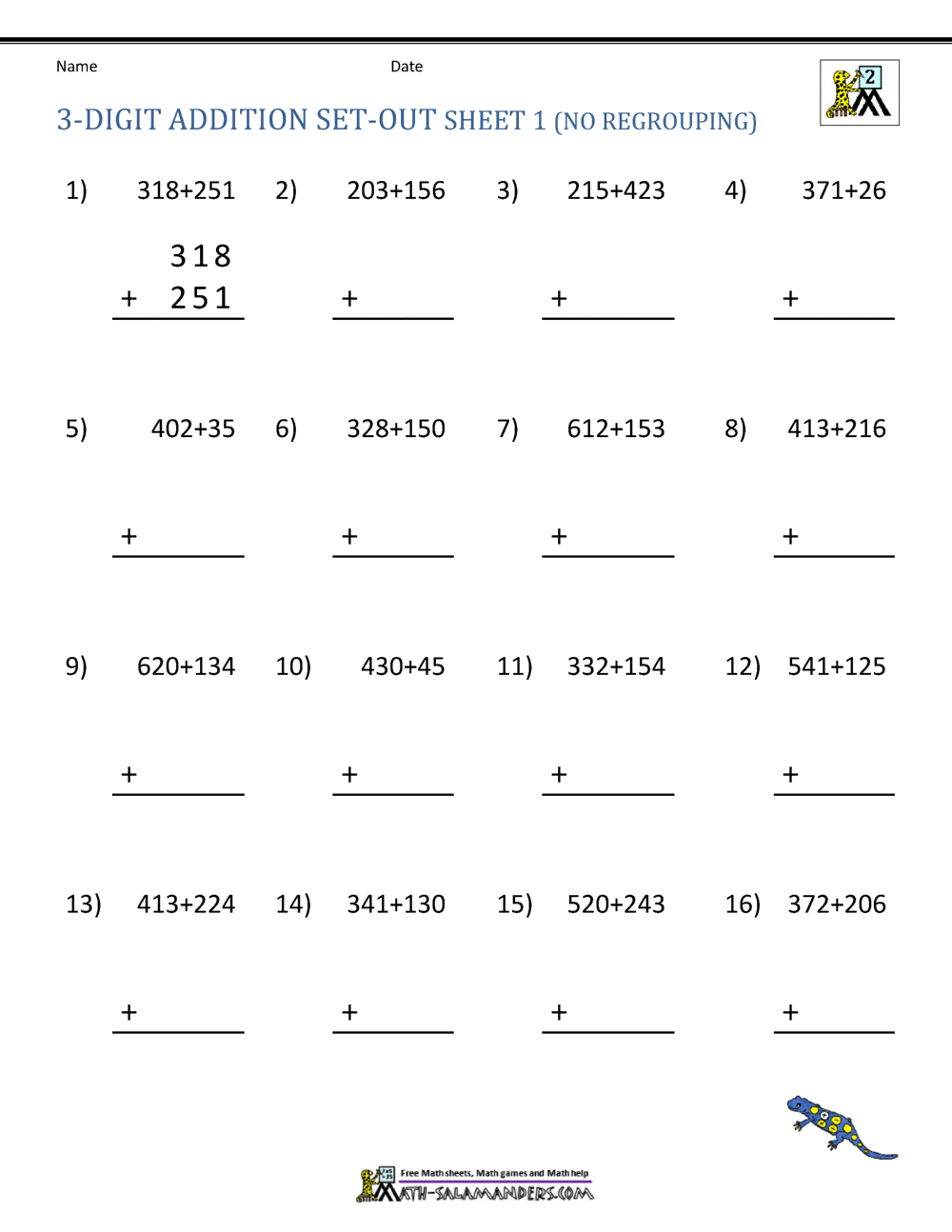 Triple Digit Addition With Regrouping K12 Math Worksheets