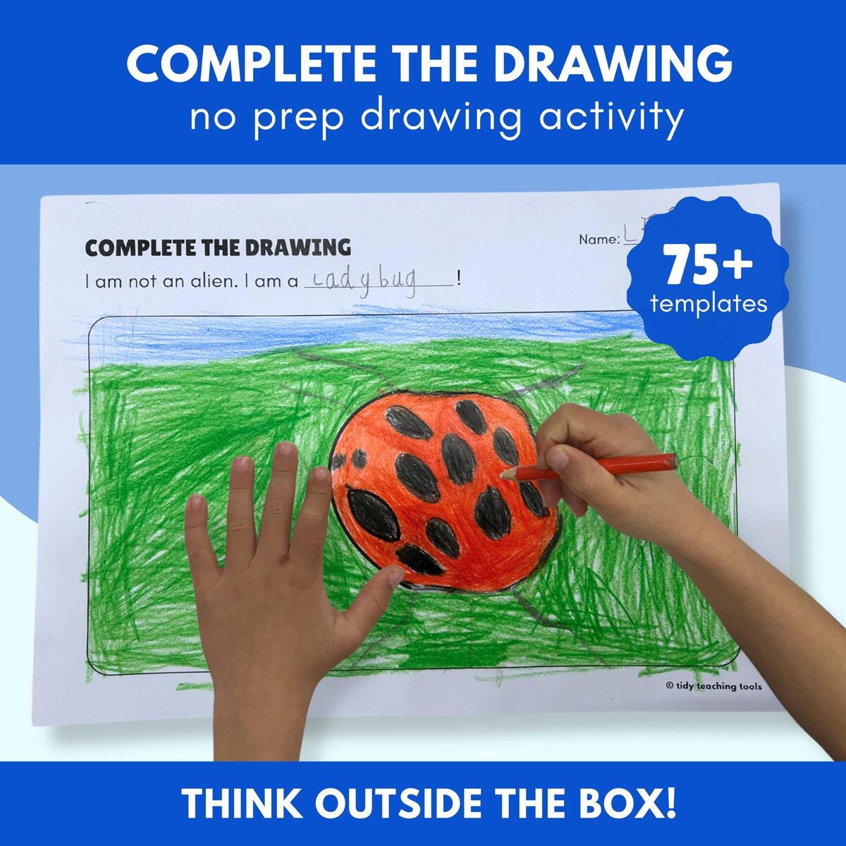 75 X Complete The Drawing I Am Not A I Am A Templates No Prep Drawing Activity Etsy
