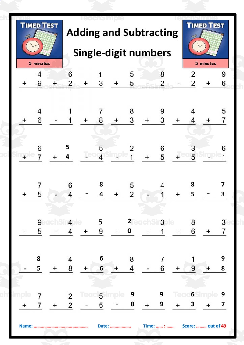 100 Two And Three Digit Mixed Addition And Subtraction With Grid Worksheets Etsy