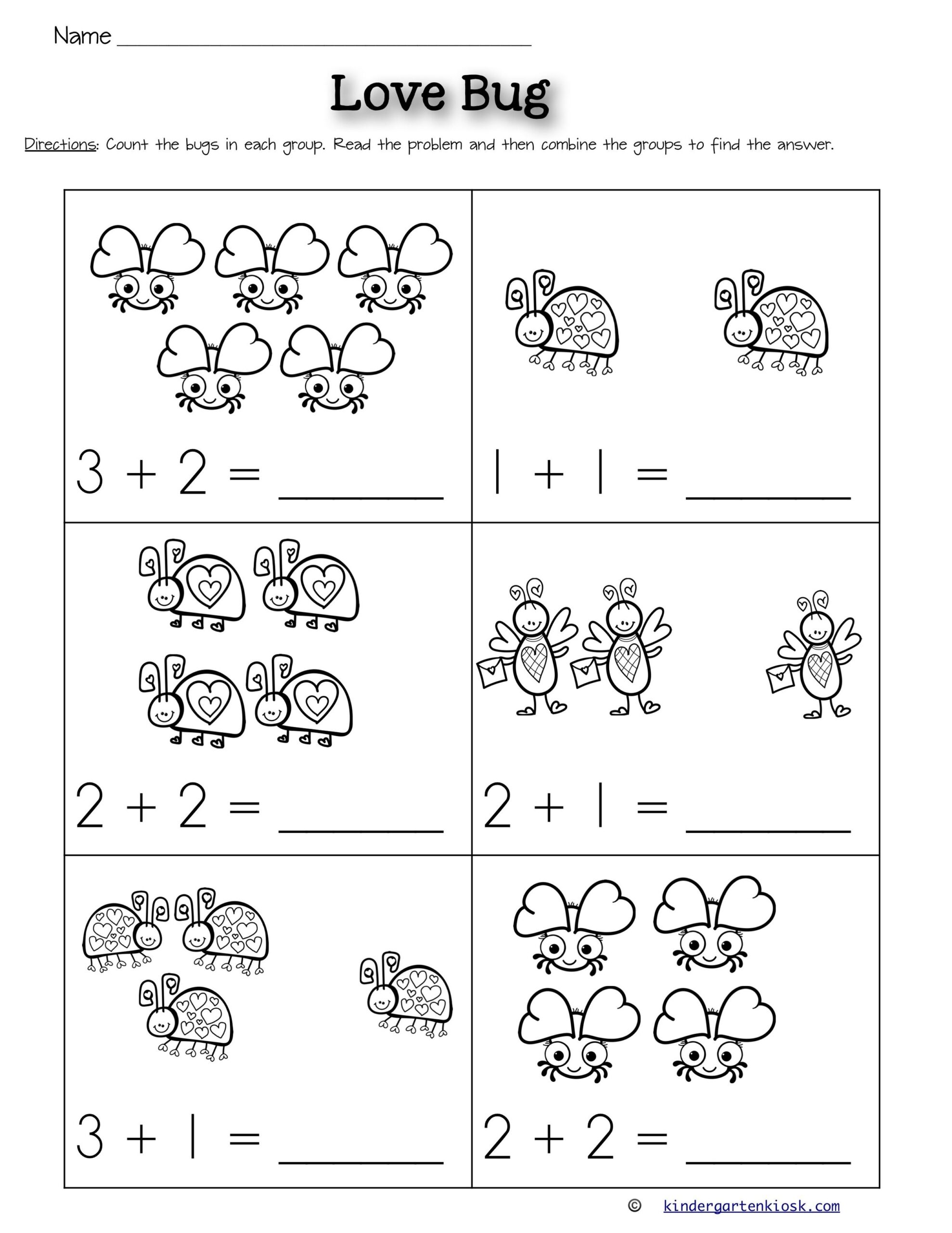 Addition 0 5 Worksheets February Kindergarten Kiosk Math Worksheets Library