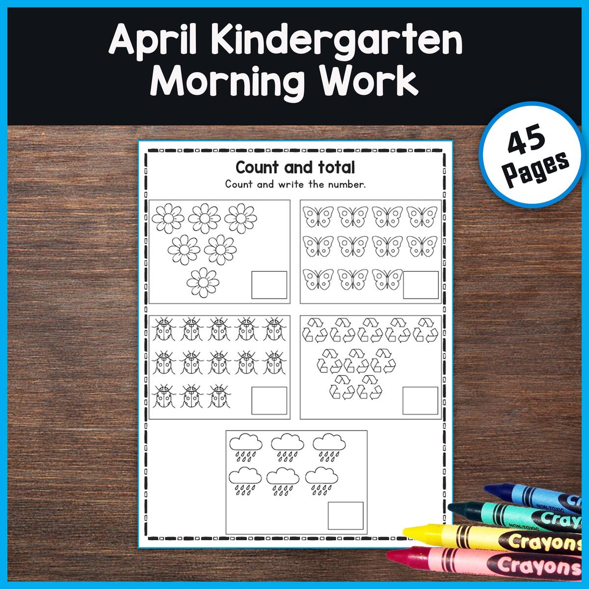 April Morning Work For Kindergarten Common Core Standards Activities Worksheet Made By Teachers