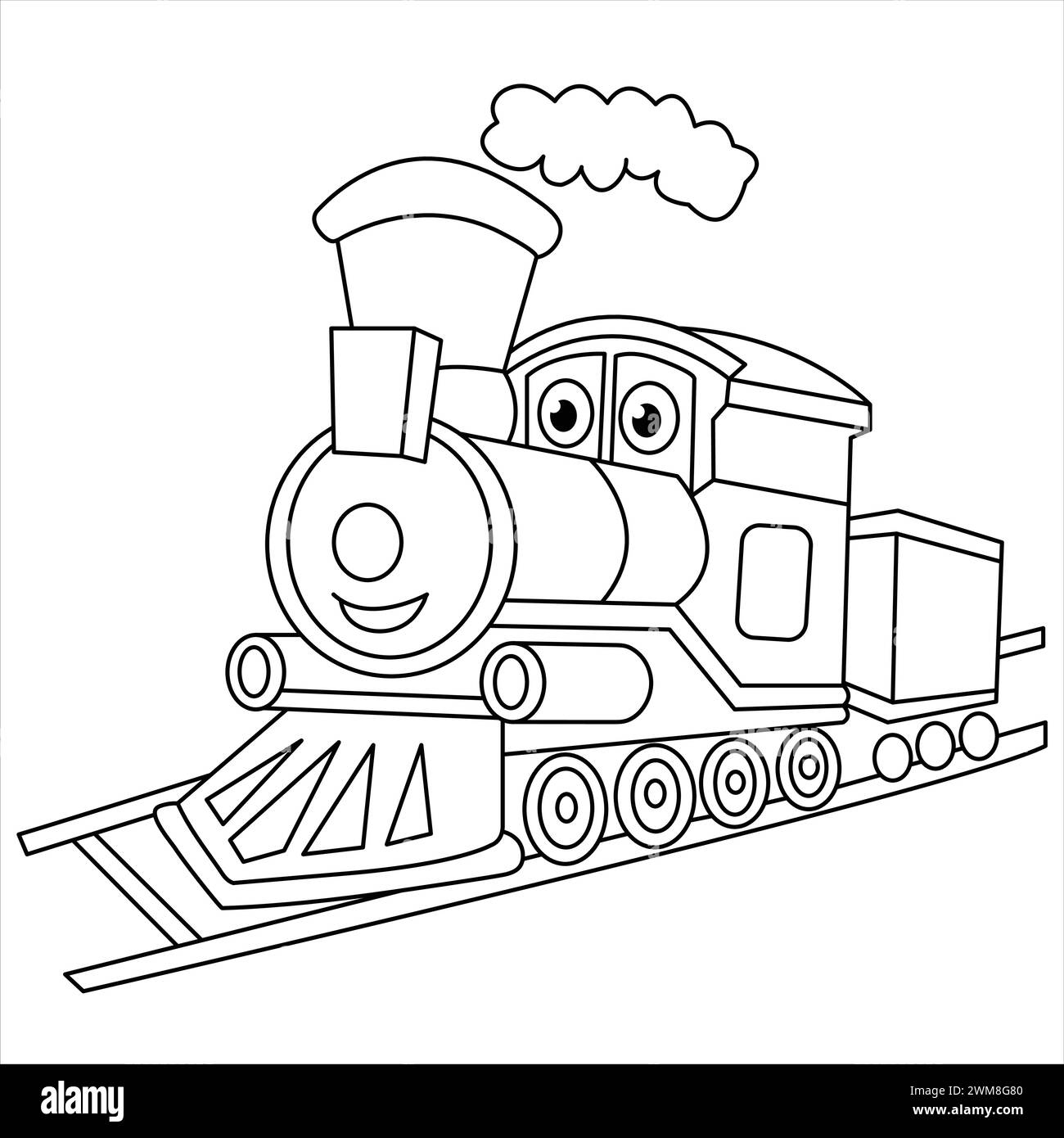 Colouring Book Train Stock Vector Images Alamy