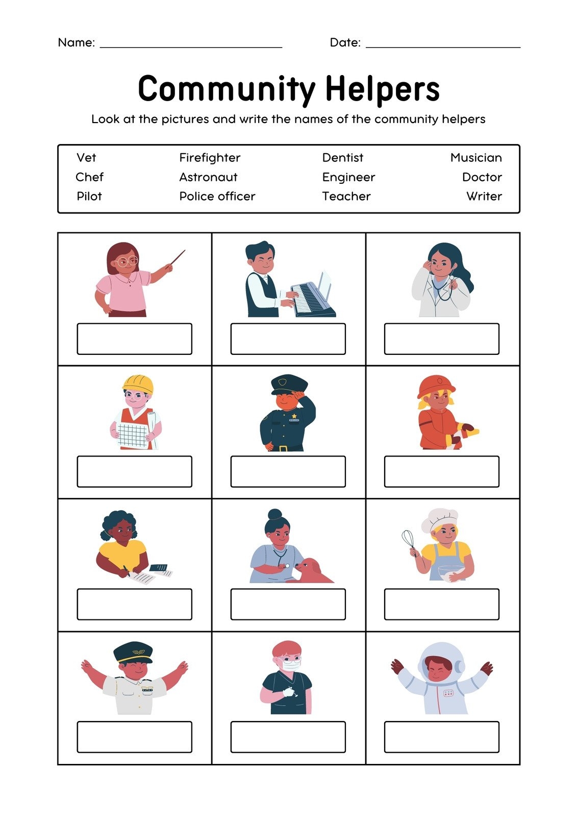 Customize 34 Kindergarten Community Helpers Worksheets Templates Online Canva
