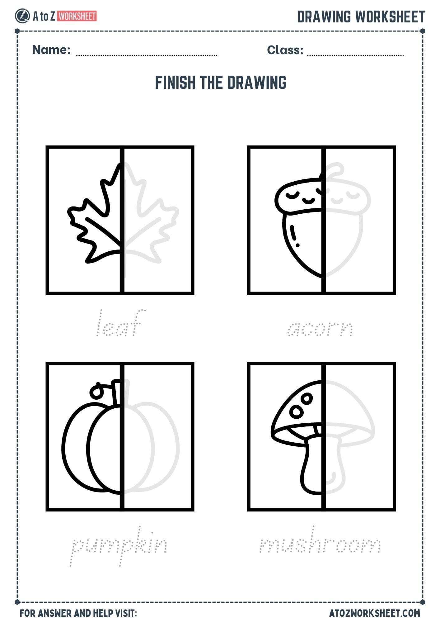 Drawing Worksheet For LKG UKG Nursery And Class 1 Kids A To Z Worksheet
