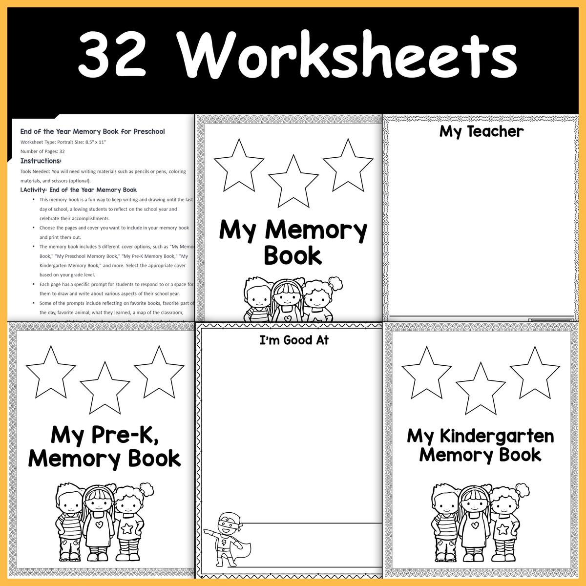 End Of The Year Memory Book For Preschool Pre K Kindergarten End Of Year Fun Made By Teachers