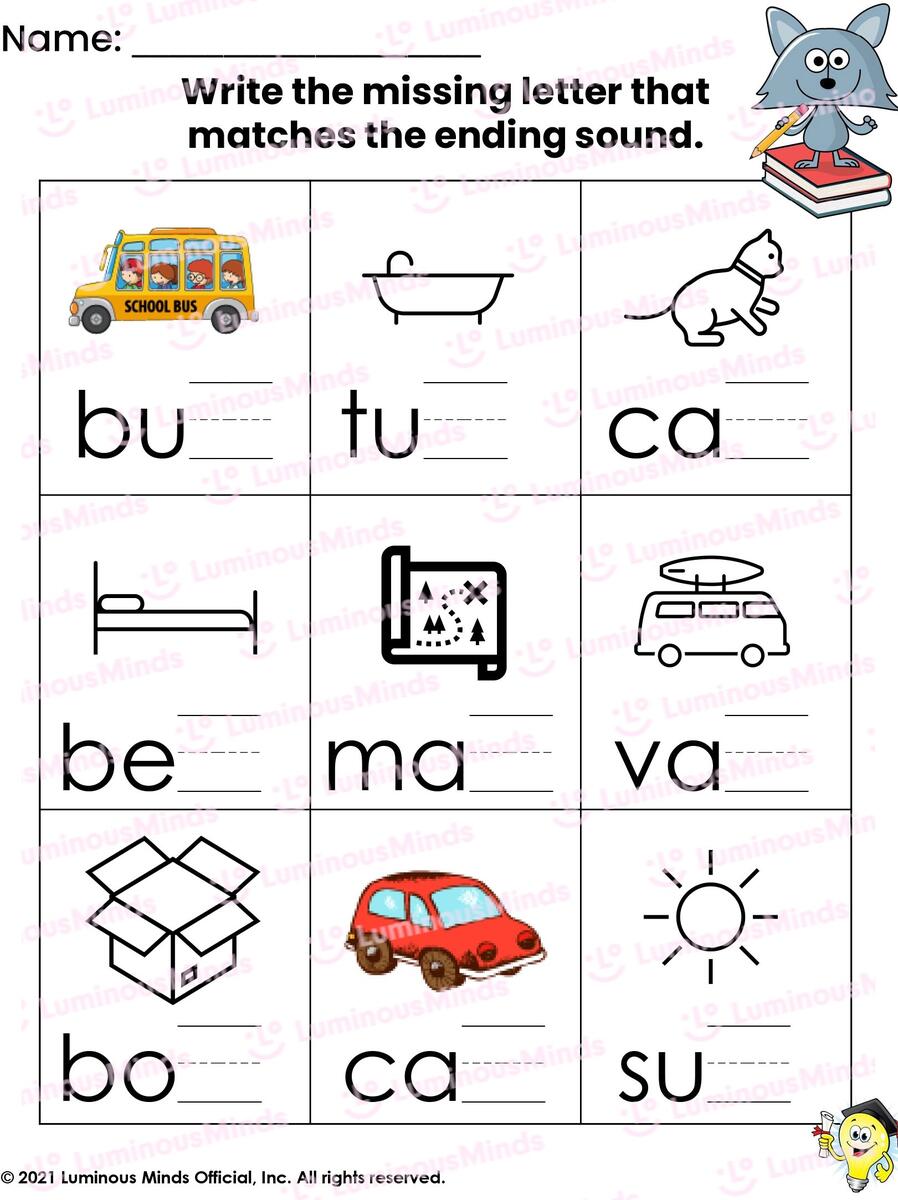 Ending Sounds Worksheets Practice And Master Final Sounds