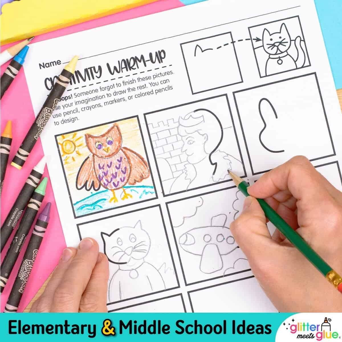 Finish The Drawing Worksheets Printable Fast Finisher Activities