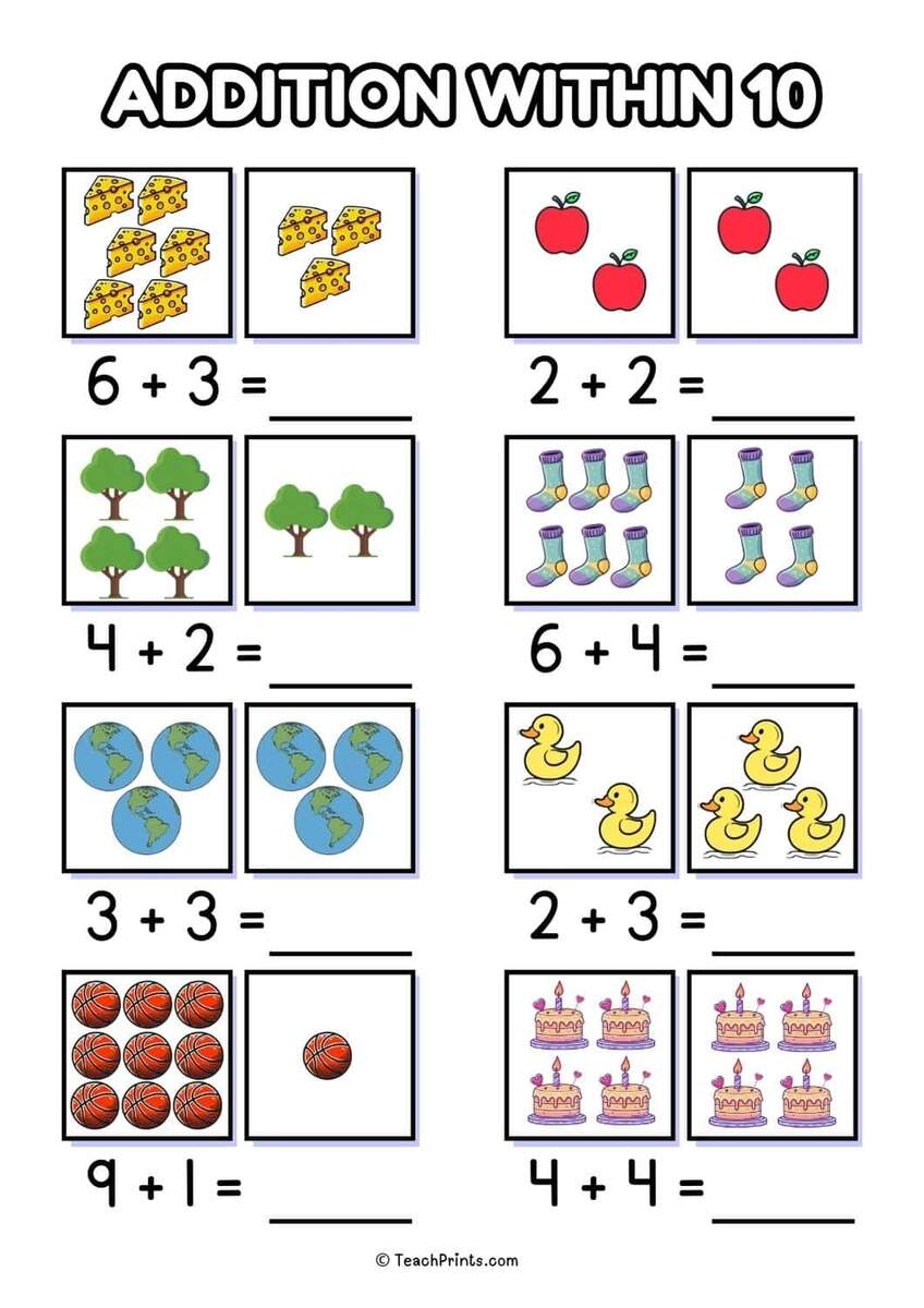 Addition Up To 10 Worksheet Digital 1 Teacher Made Resources