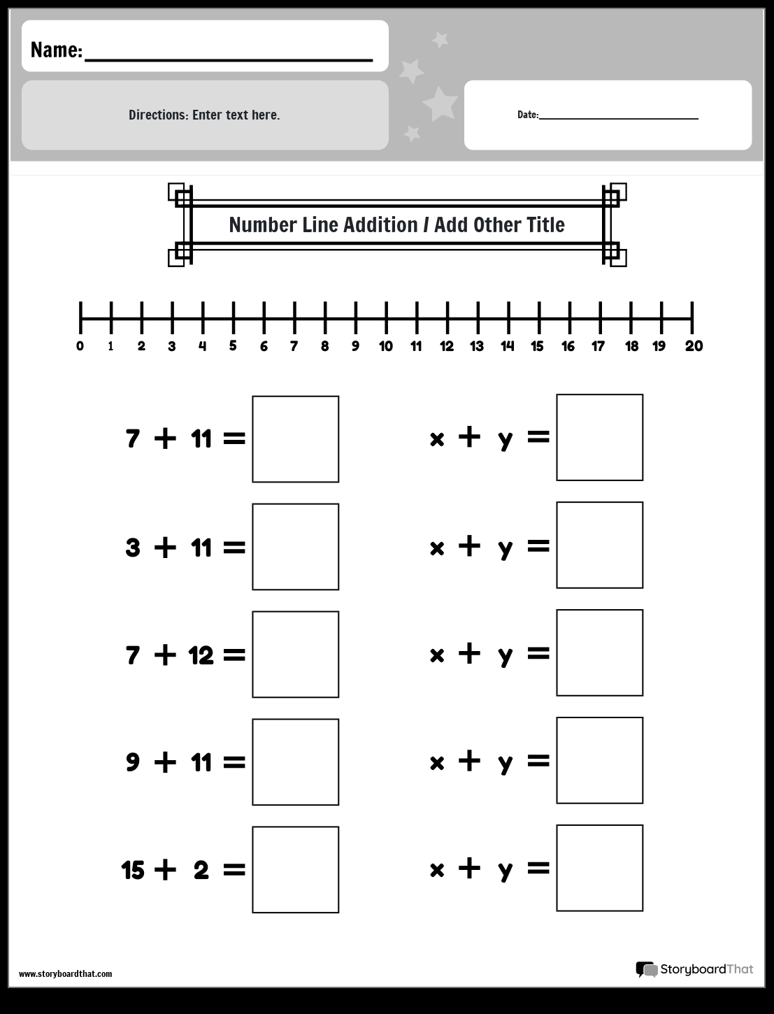 Number Line Addition Worksheets Free Teach Prints