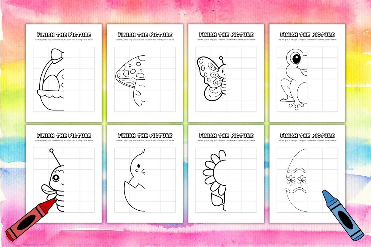 Free Spring Finish The Picture Worksheets