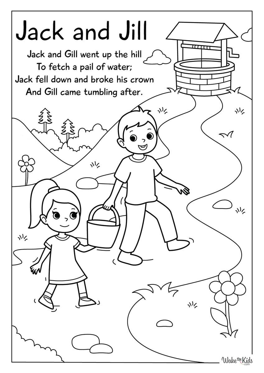 Jack And Jill Coloring Pages Free Printable PDFs WakeTheKids