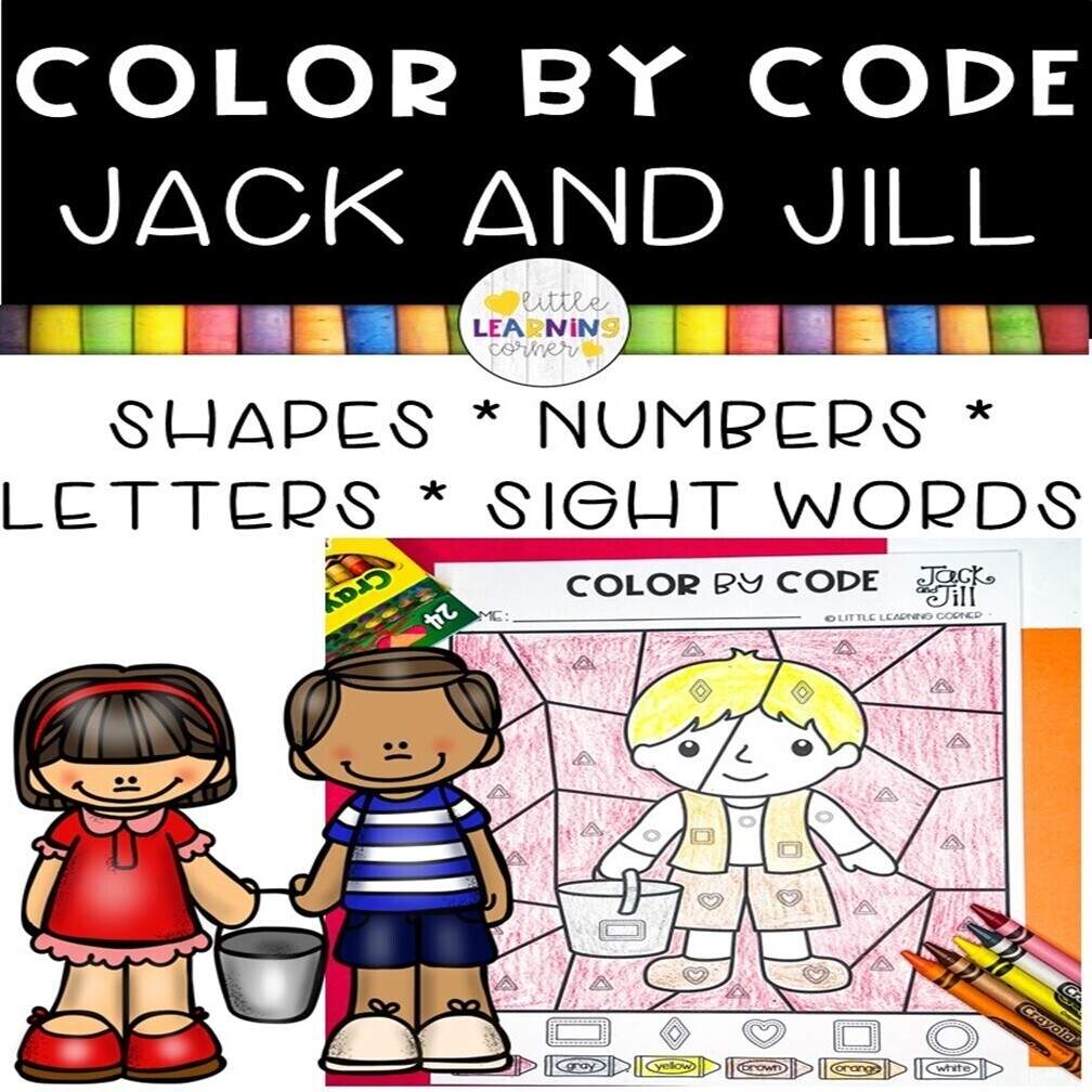 Jack And Jill Nursery Rhymes Color By Code