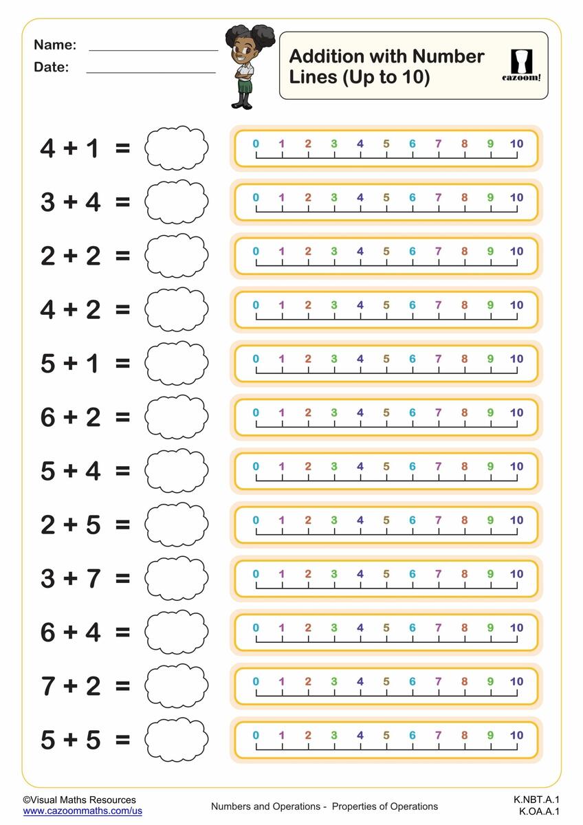 K OA A 1 Worksheets Printable Kindergarten Math Worksheets Cazoom Math