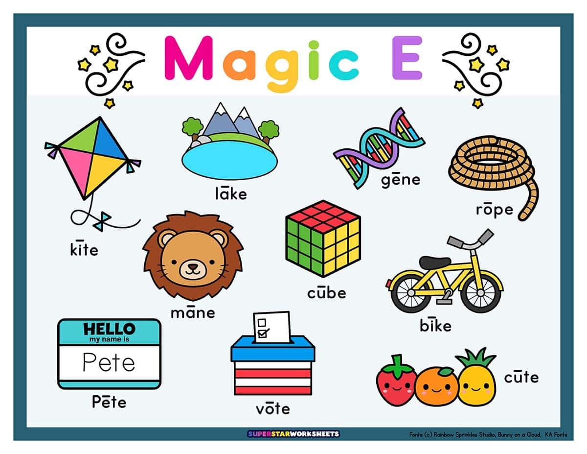 Magic E Words Superstar Worksheets