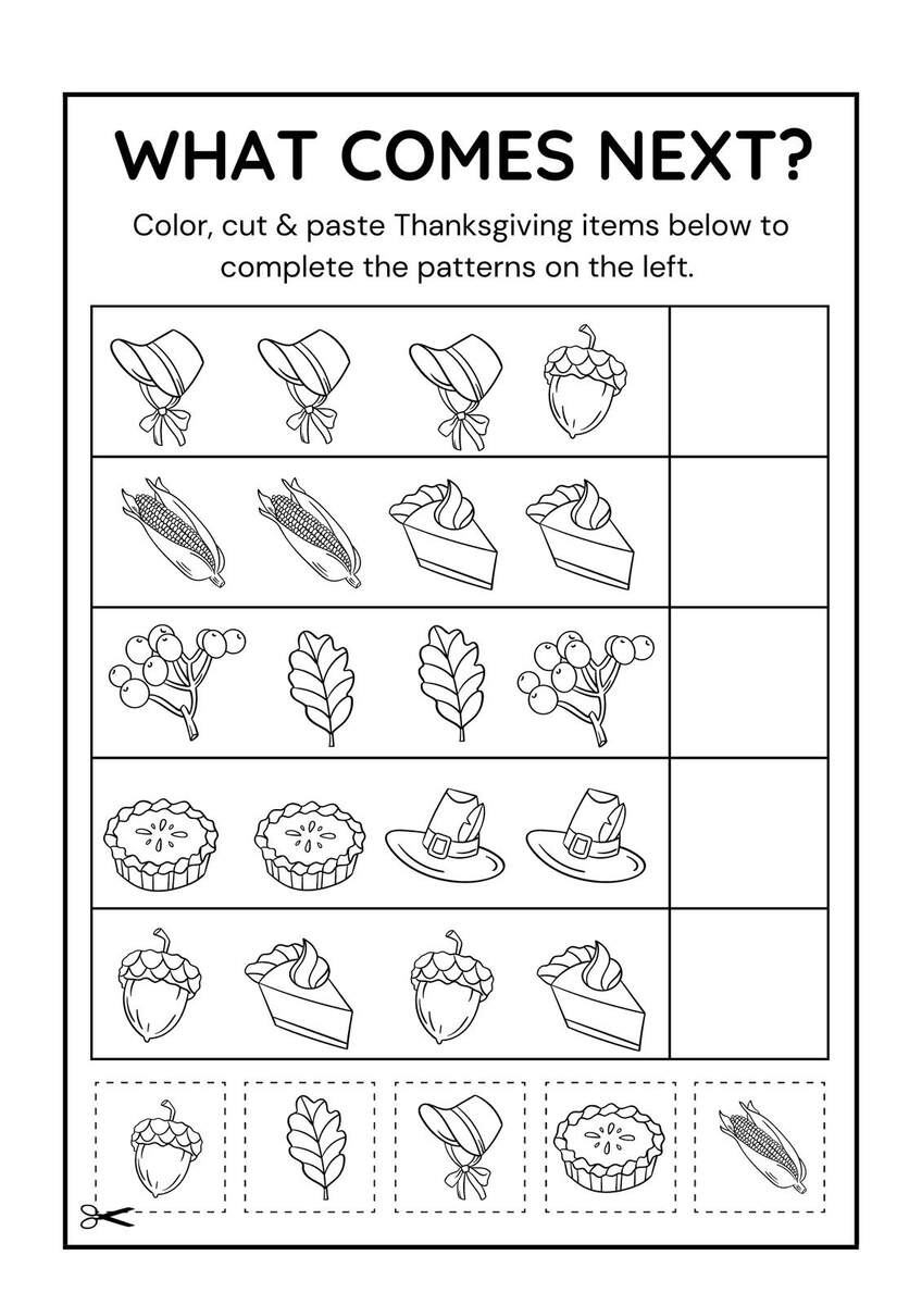 Page 4 Free Printable Thanksgiving Worksheet Templates Canva