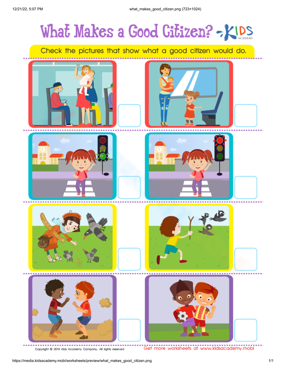 Printable Citizen In The Community Worksheets Download