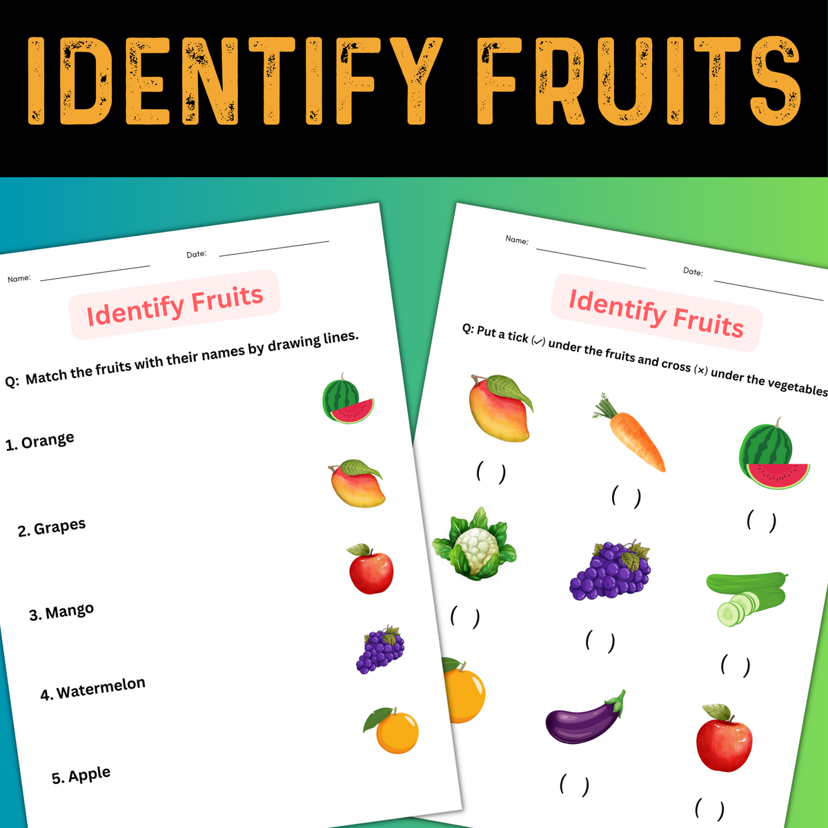 Fruits Write The Word Worksheet For ESL And K5 Kindergarten Free PDF Download Set 1 Ezpzlearn