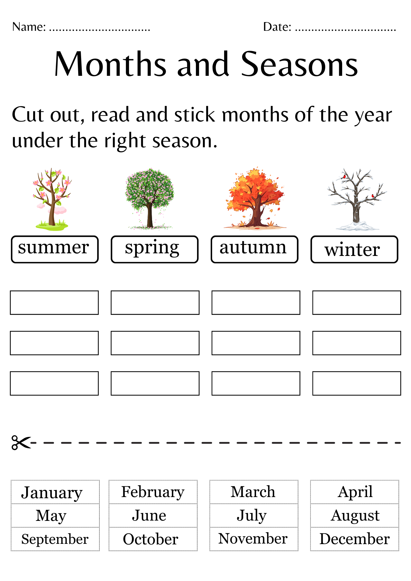 Seasons Worksheets For Preschool And Kindergarten 2 To 6 Years Kids