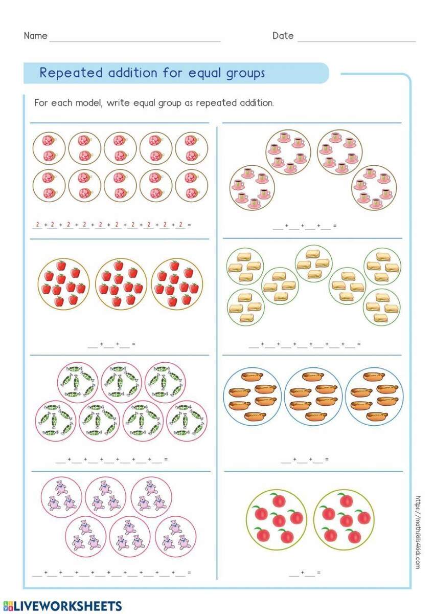 Repeated Addition Worksheet Worksheets Library