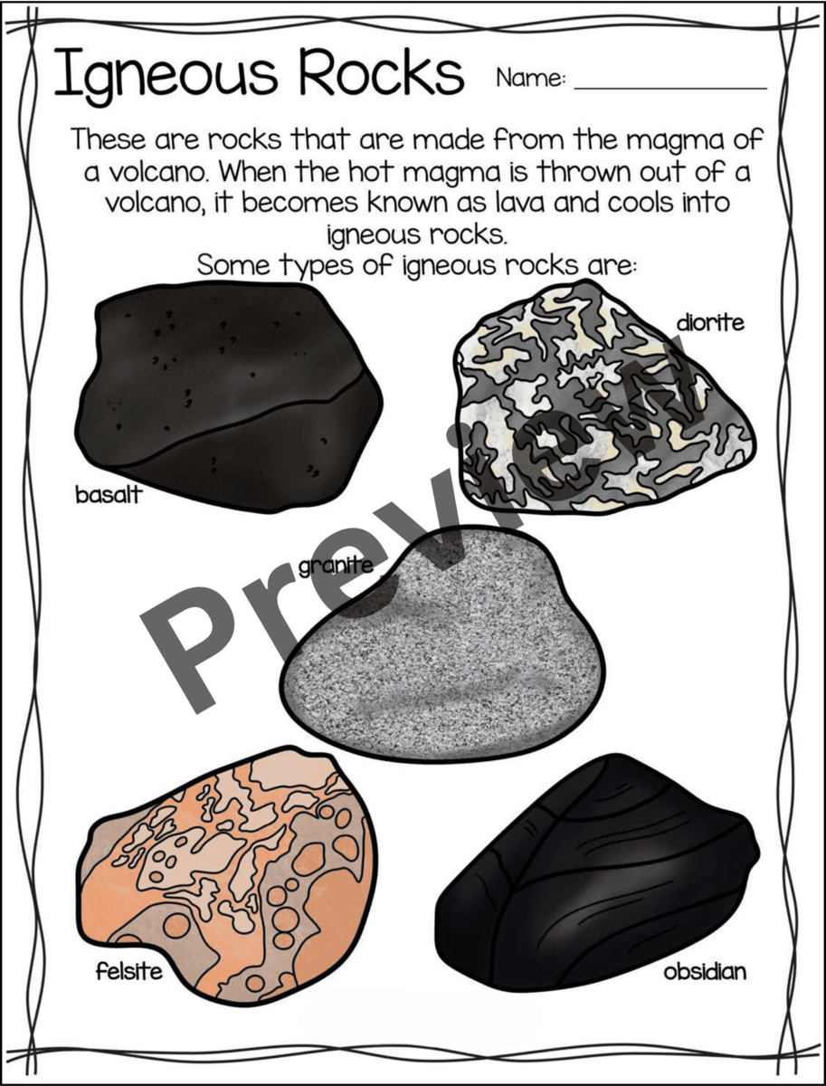 Rocks And Minerals Worksheets Passages Rock Cycle Types Of Rocks Activity Teaching Resources