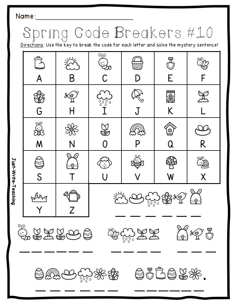Spring Code Breaker Enrichment Activities Made By Teachers