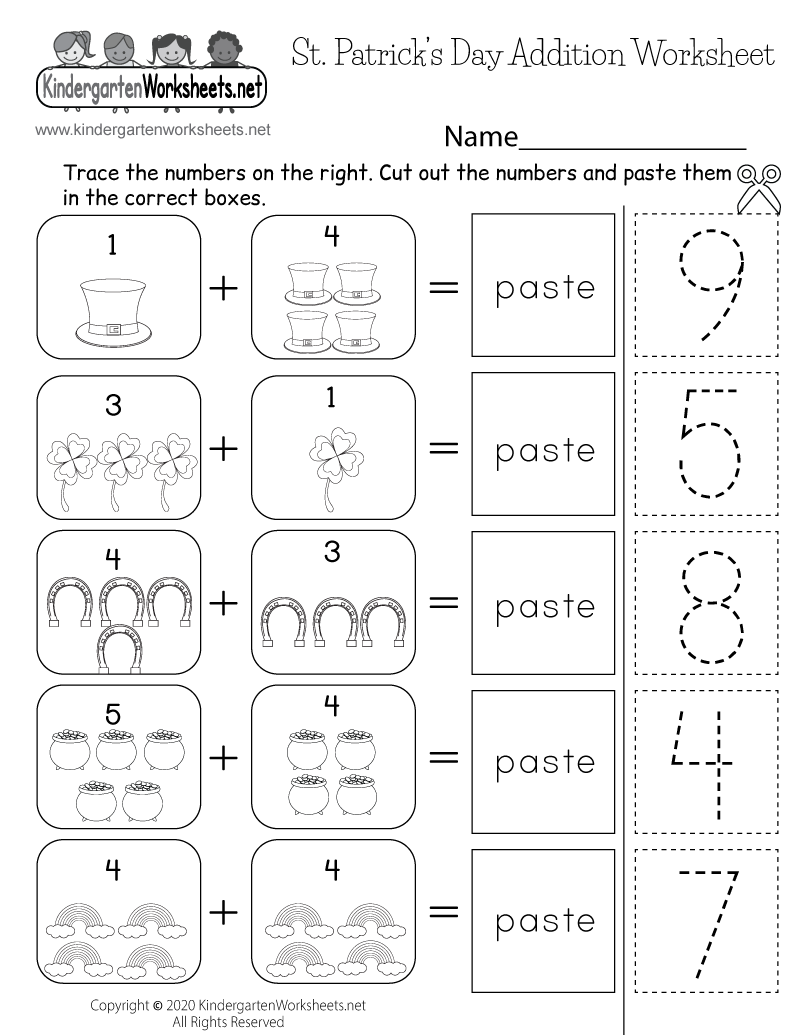Kindergarten Addition Worksheet Free