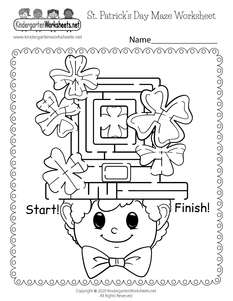 St Patrick S Day Maze Worksheet Free Printable Digital PDF