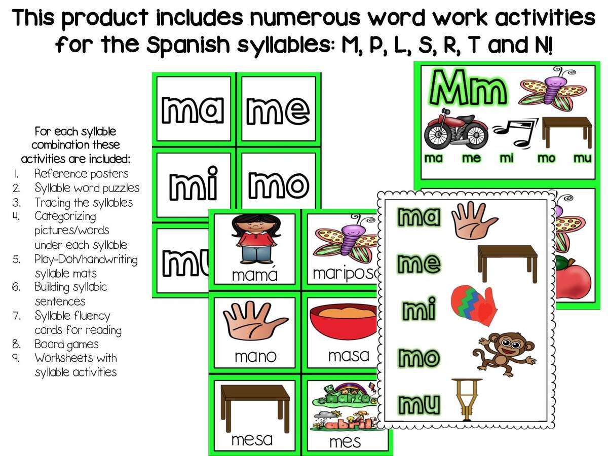 Open And Closed Syllables Worksheets In Spanish S Labas Abiertas Y Cerradas Made By Teachers