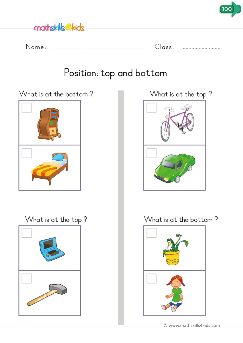 Positional Words Pratice Worksheets Helloprintable