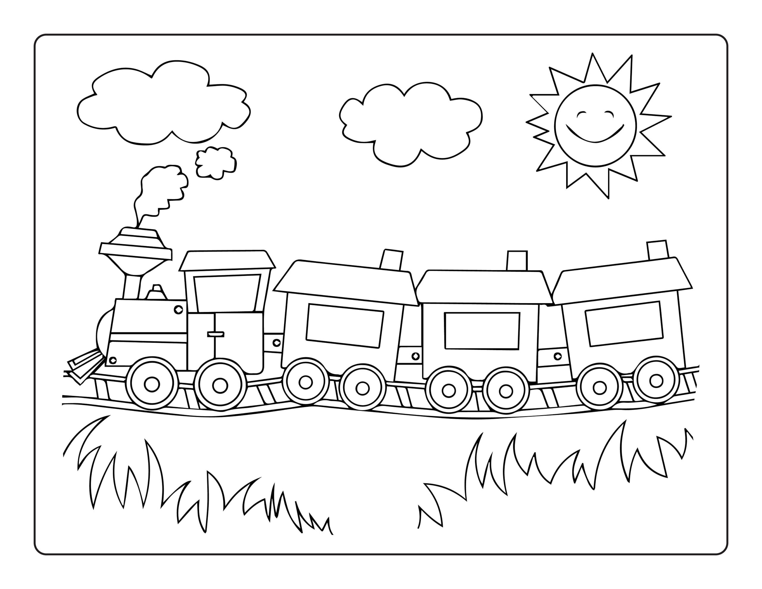 Train Coloring Page For Kids Free PDF Download Ezpzlearn