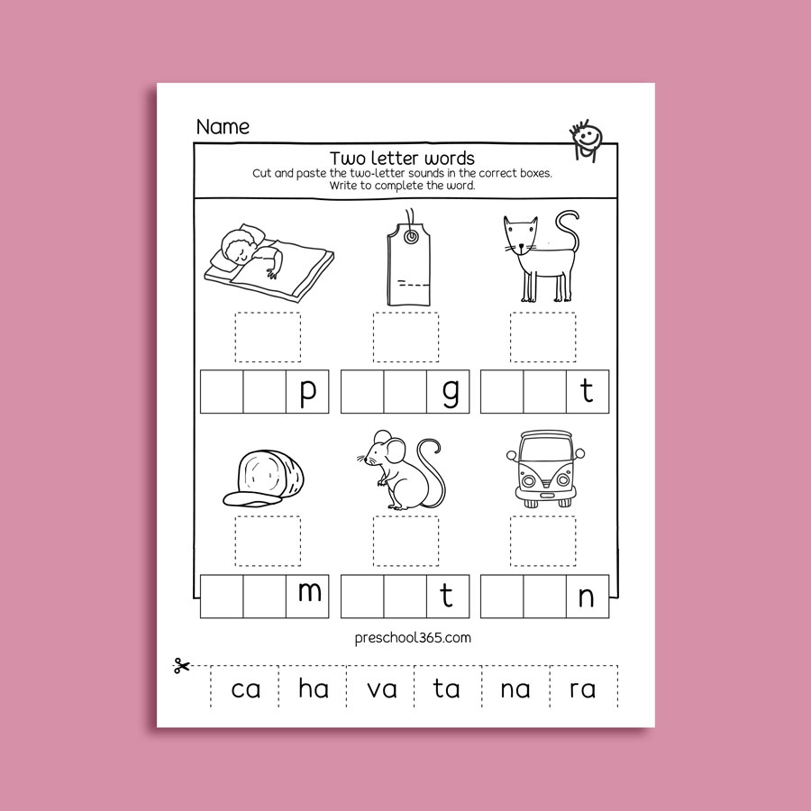 Two Letter Sound Activity Packet 20 Pages Of Reading Writinge