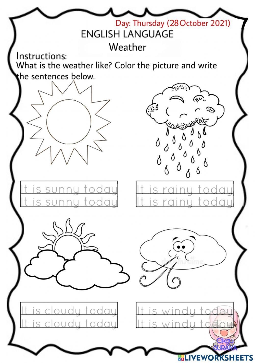 Weather Vocabulary Interactive Worksheet Listen And Match The Worksheets Library