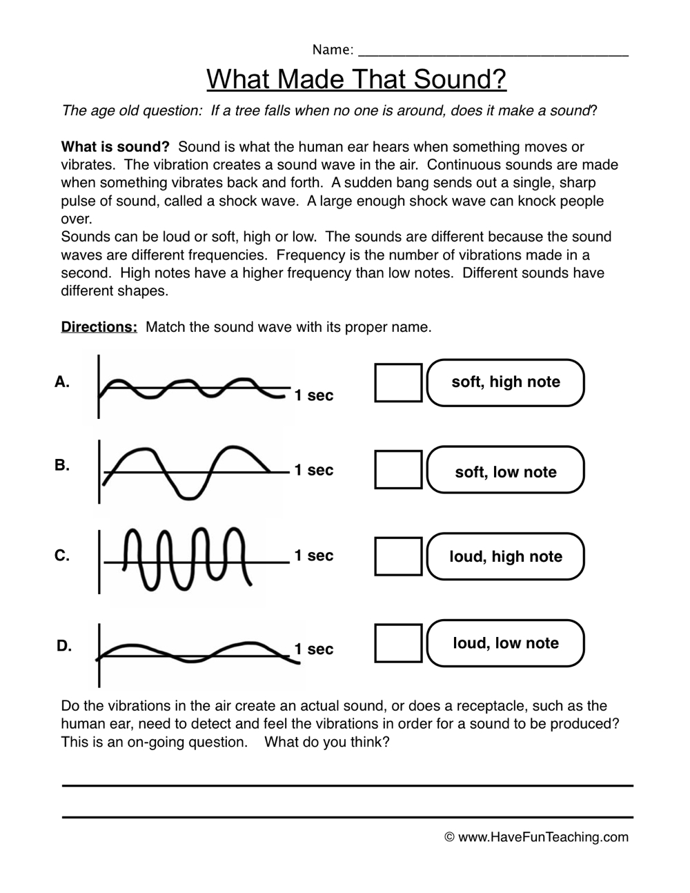 13 Science Worksheets Light And Sound Free PDF At Worksheeto