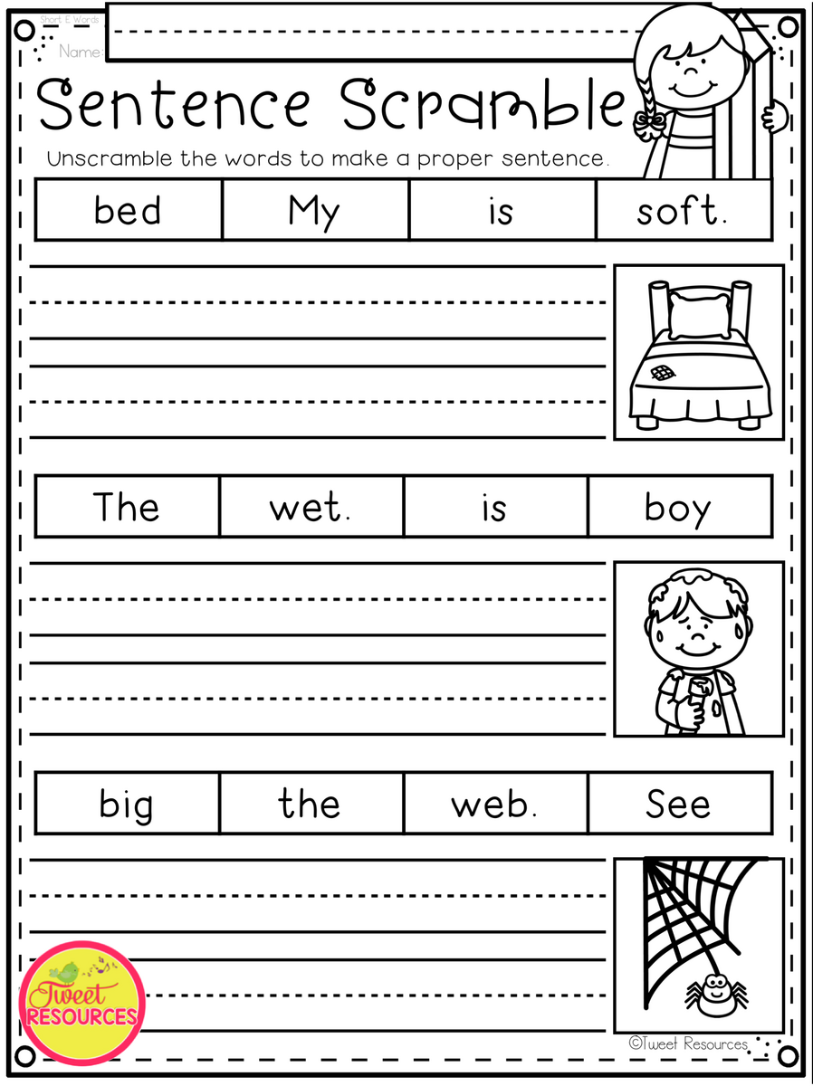 10 Rearrange The Sentence Ideas Kindergarten Writing Kindergarten Worksheets Sentence Writing