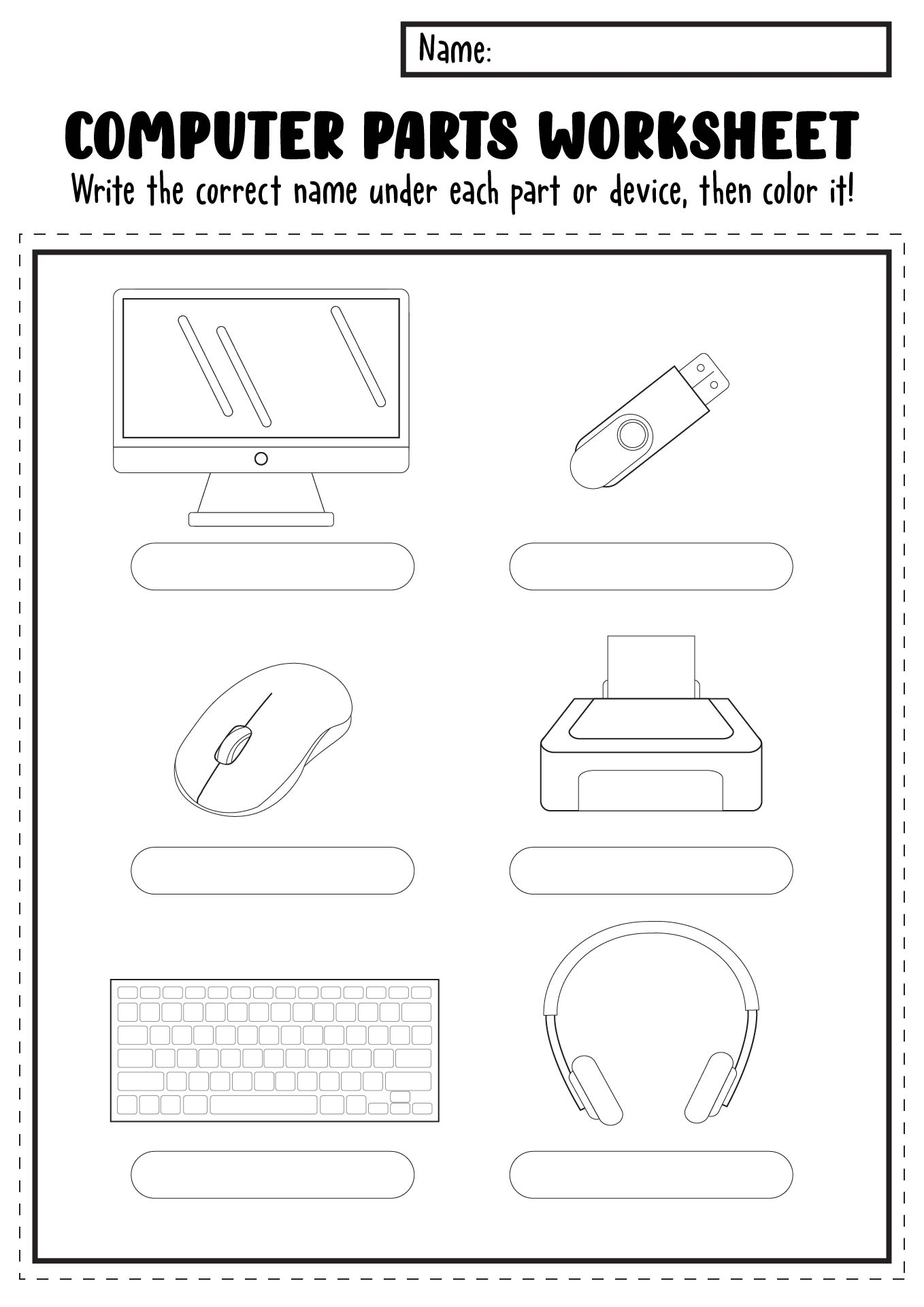 Parts Of A Computer Coloring Pages Computer Coloring Sheets Activites Made By Teachers