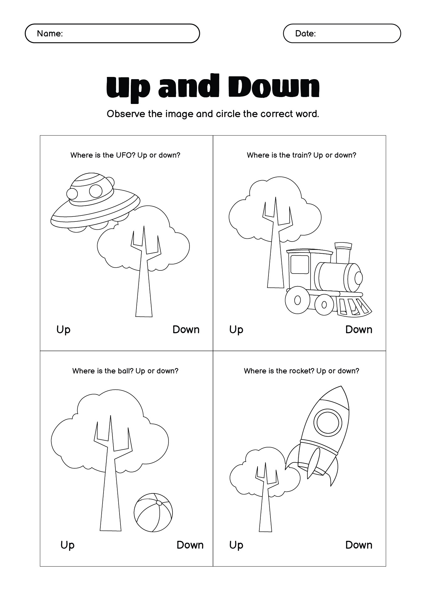 16 Up And Down Worksheets Preschool Free PDF At Worksheeto