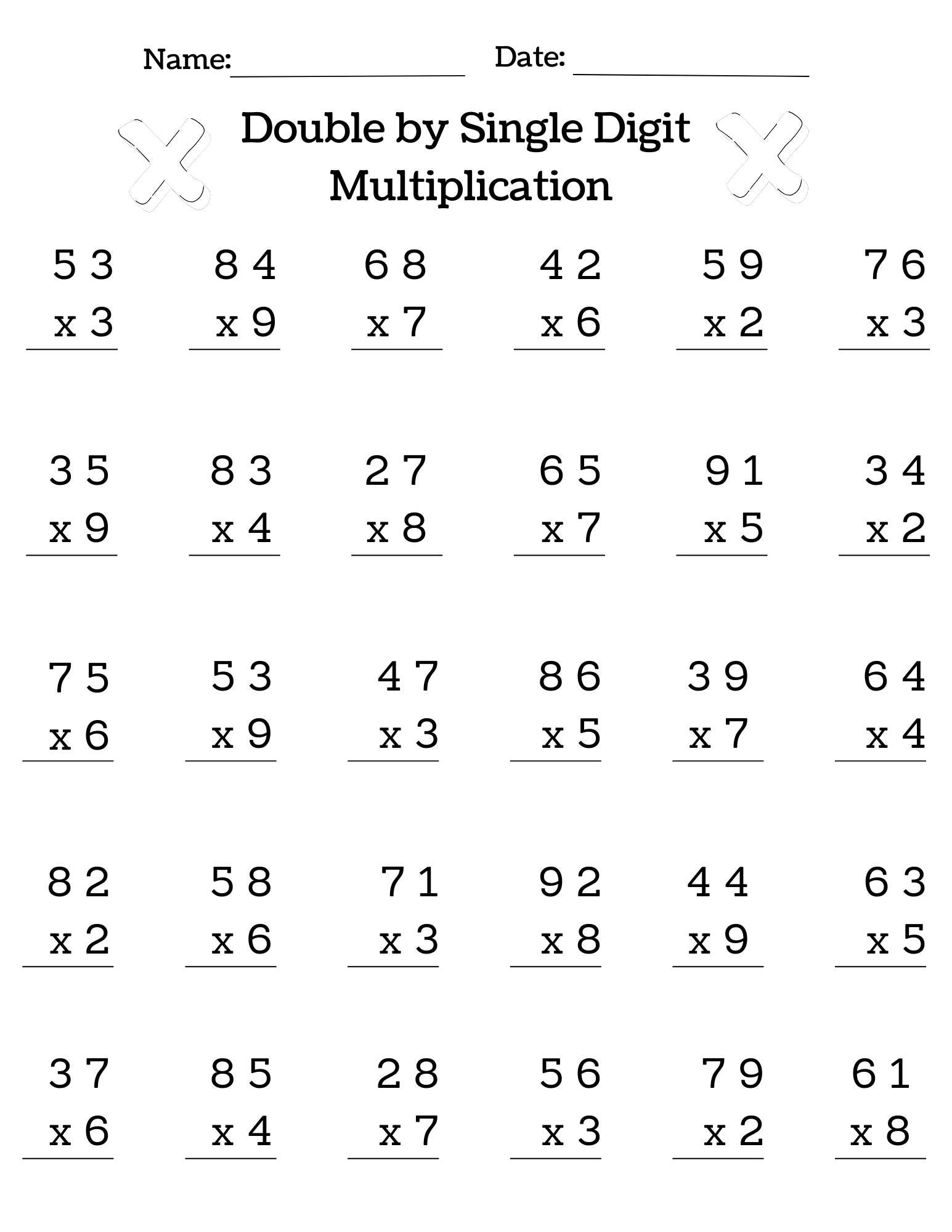 15 Printable Multiplication Division Worksheets Fill In The Blanks Double Digit By Single Digit Math Drills Answers Included Etsy