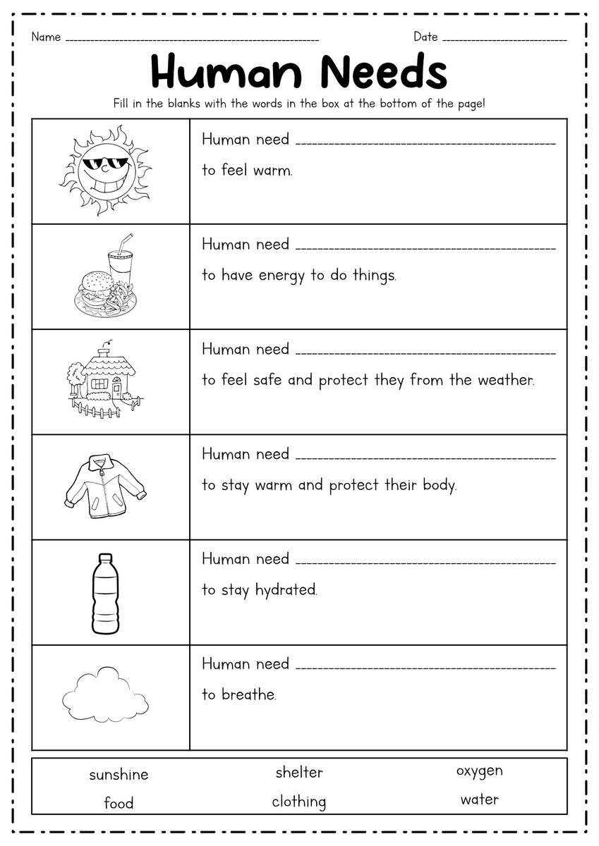 15 Worksheets Basic Human Needs Free PDF At Worksheeto