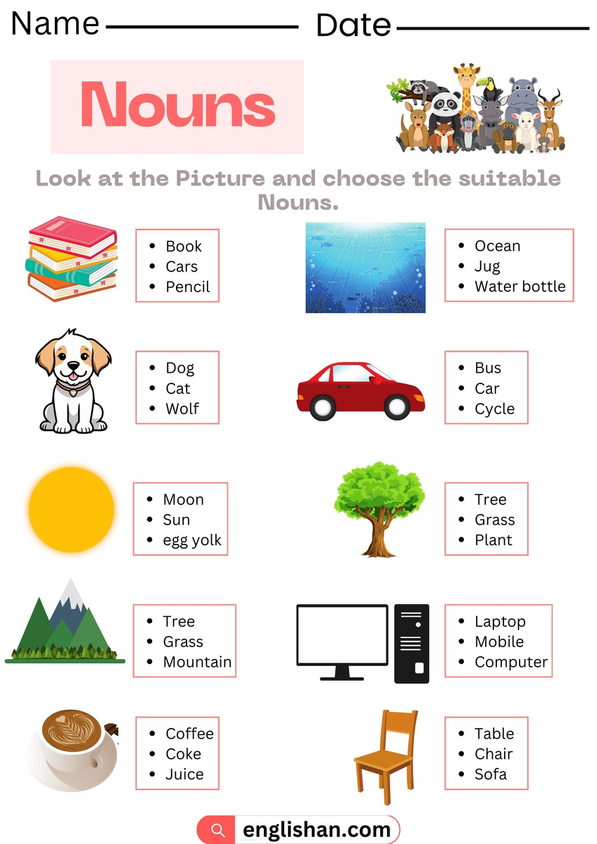2 Nouns Worksheets With Answers In English Englishan