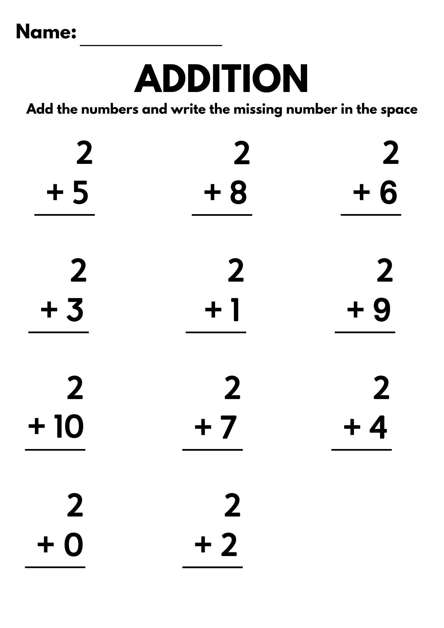 20 Printable Addition Worksheets Fill In The Blanks Numbers 1 15 For Kindergarten 1st Grade Simple Addition Practice Etsy