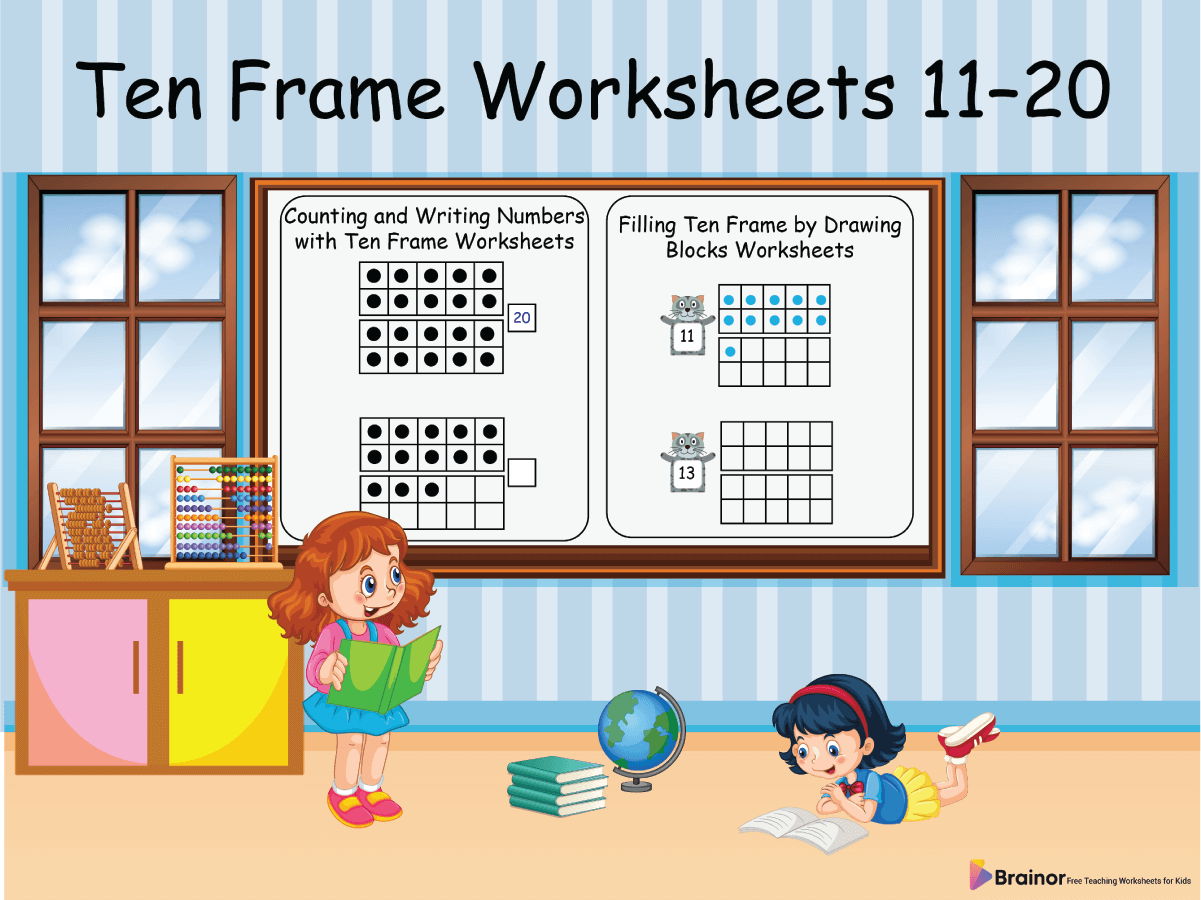 25 Ten Frame Worksheets 11 20 Free Printable Brainor