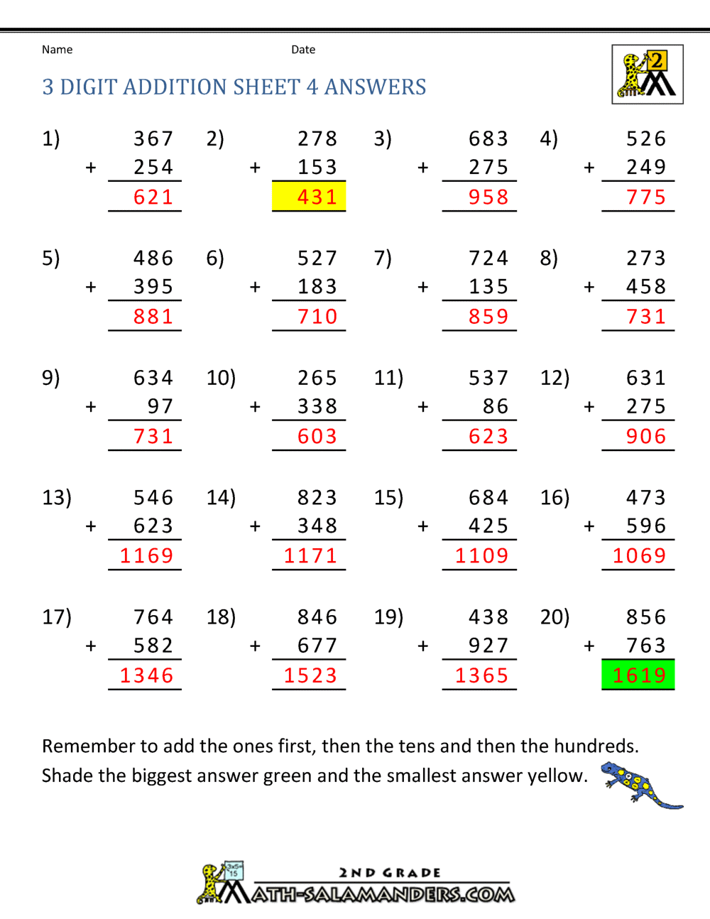 Triple Digit Addition With Regrouping K12 Math Worksheets