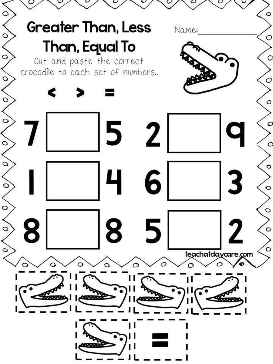 More And Less Worksheets Greater Than Less Than Worksheets For Preschool Kindergarten MegaWorkbook