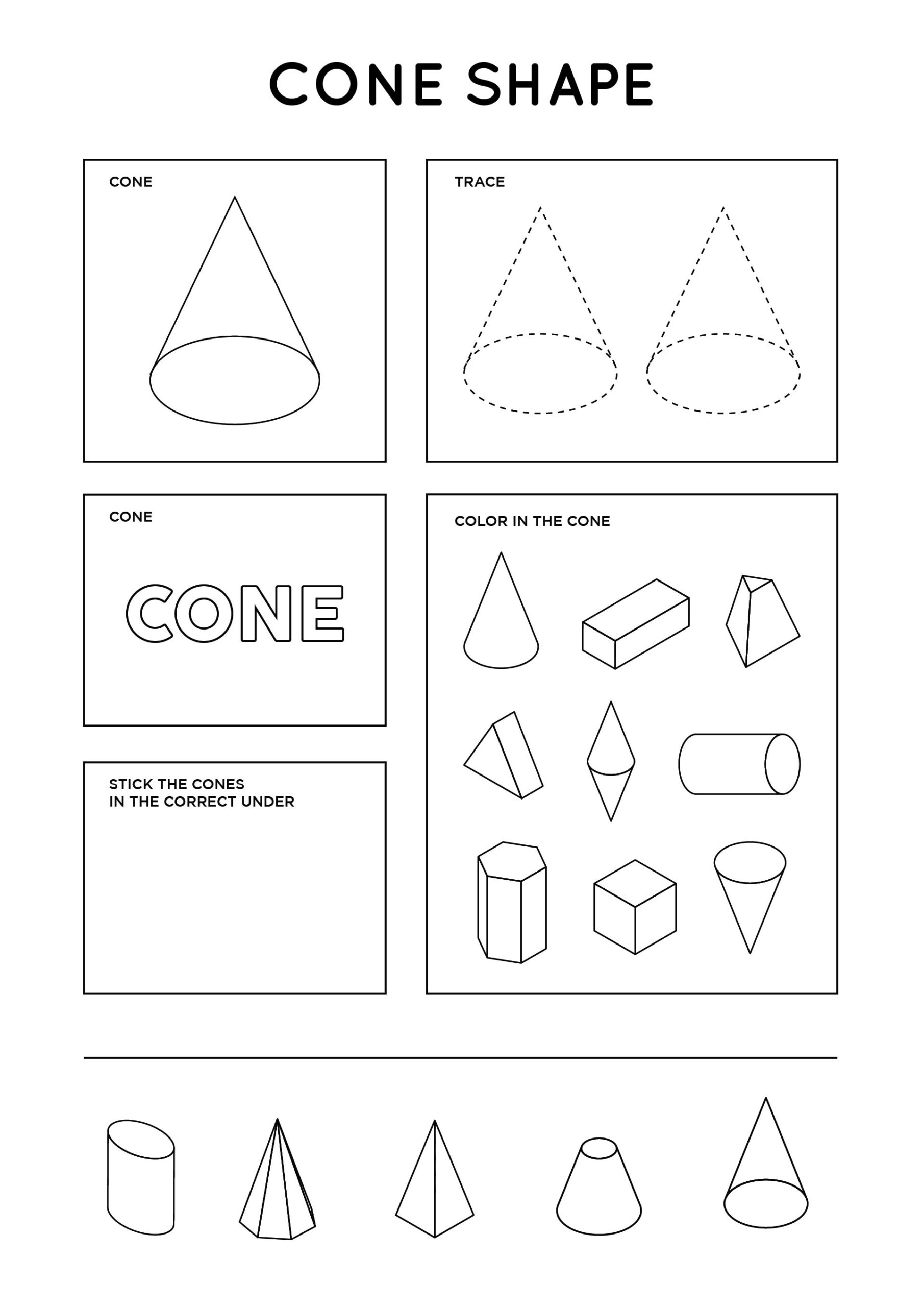 3D Shapes Worksheets Kindergarten 10 Free PDF Printables Printablee