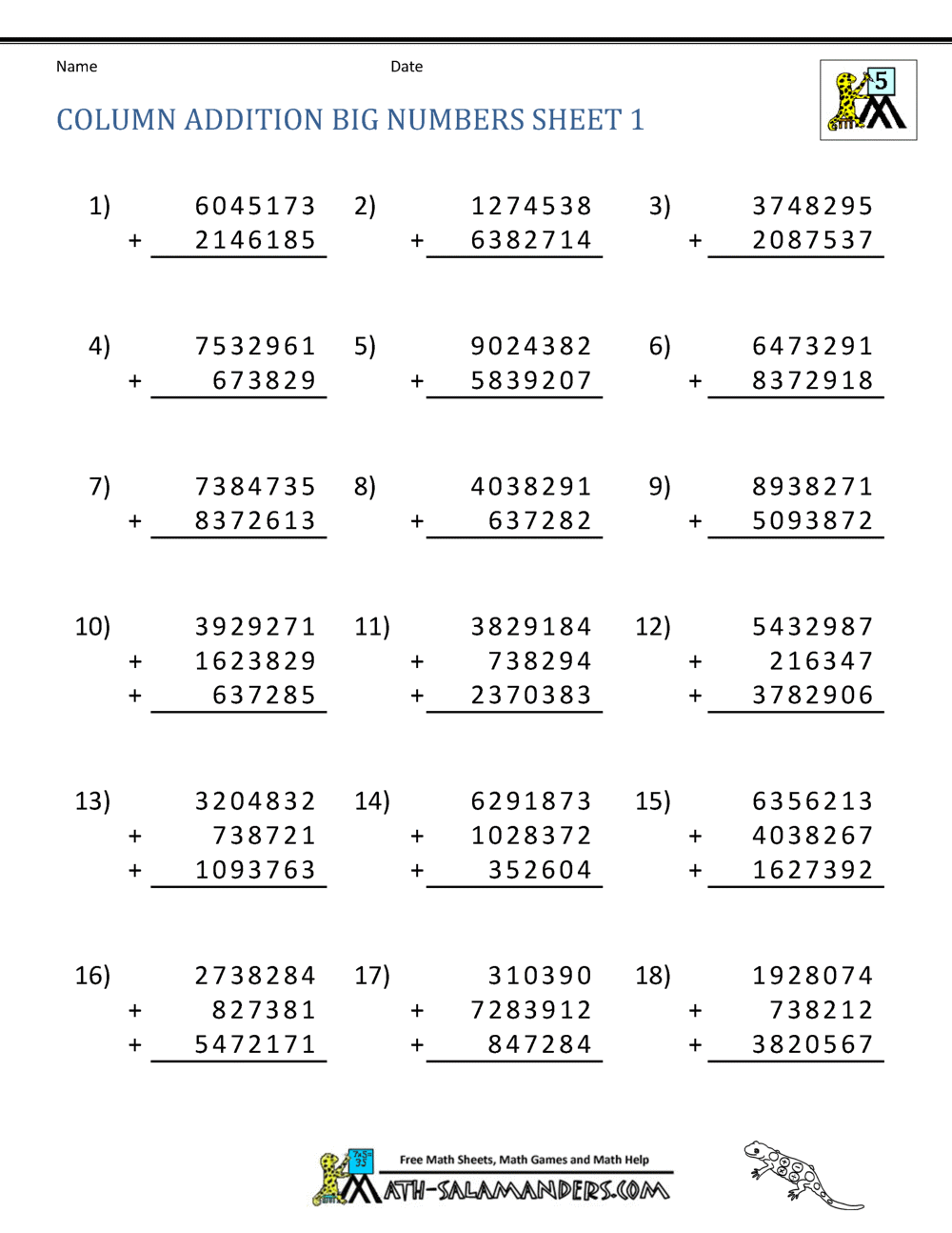 Math Worksheets Superstar Worksheets