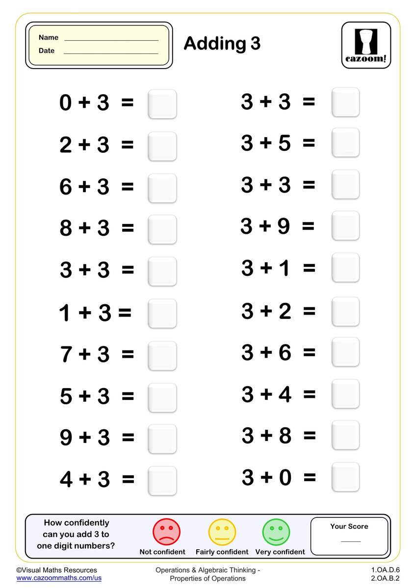 Adding 1 Drills Worksheet 20 Questions Grade 1 PDF Addition Worksheets Cazoom Math