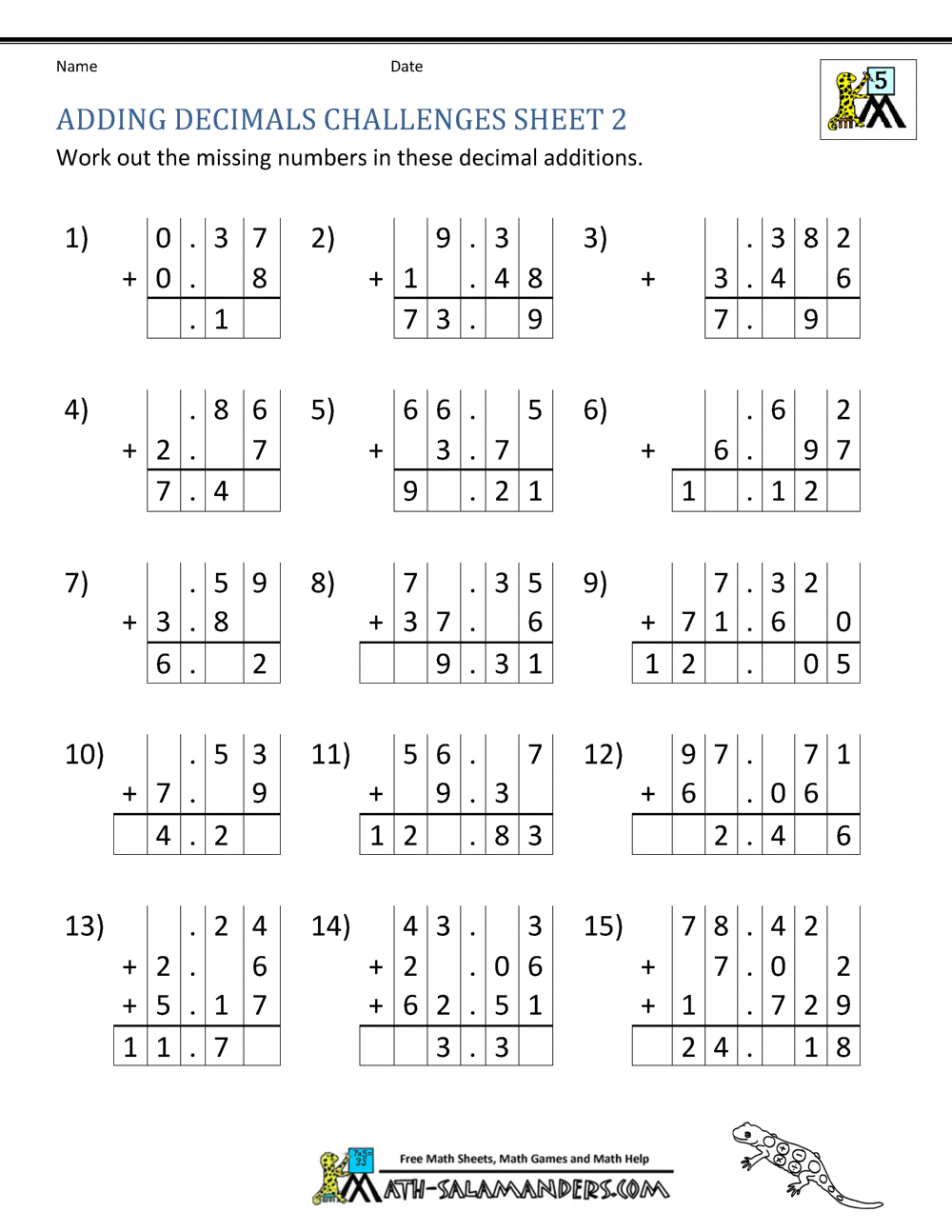 5th Grade Math Problems