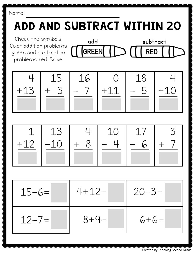 Addition And Subtraction Worksheets Superstar Worksheets